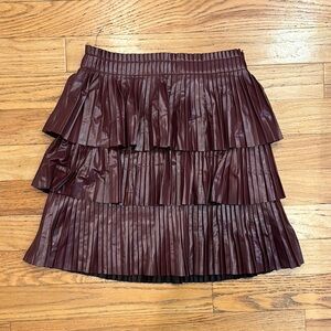 Pleated Burgundy Skirt